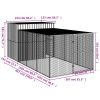 Dog House with Run Anthracite 84.3"x179.9"x71.3" Galvanized Steel