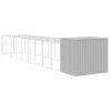 Dog House with Run Light Gray 84.3"x420.9"x71.3" Galvanized Steel