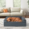 Orthopedic Dog Bed Memory Foam Pet Bed with Headrest for Large Dogs