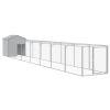 Dog House with Roof Light Gray 46.1"x320.1"x48.4" Galvanized Steel