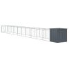 Dog House with Run Anthracite 43.3"x480.7"x43.3" Galvanized Steel