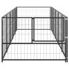 Dog Kennel Black 53.8 ft² Steel