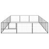 Dog Kennel Black 266.0 ft² Steel