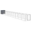 Dog House with Run Anthracite 43.3"x480.7"x43.3" Galvanized Steel