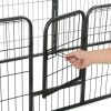 Dog Playpen 8 Panels Steel 31.5"x23.6" Black