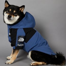 Windproof And Rainproof Large Dog Raincoat Pet Shell Jacket (Option: Denim Blue Shell Jacket-M)