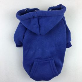 Autumn And Winter Pet Clothes With Coat And Cap Hoodies (Option: Blue-L)