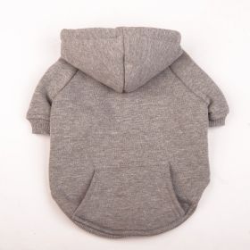 Autumn And Winter Pet Clothes With Coat And Cap Hoodies (Option: Gray-L)