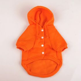 Autumn And Winter Pet Clothes With Coat And Cap Hoodies (Option: Orange-S)