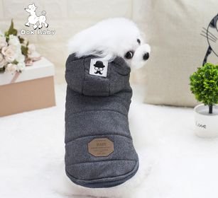 Teddy Pet Clothing Two-leg Cotton-padded Clothes (Option: Dark Gray-S)