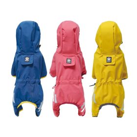 Small dog raincoat; body full surrounding; waterproof poncho pet clothes; with tow holes in the back (colour: turmeric)