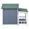 47.2 ' Large Wooden Dog House Outdoor;  Outdoor & Indoor Dog Crate;  Cabin Style;  With Porch;  2 Doors