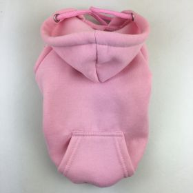 Autumn And Winter Pet Clothes With Coat And Cap Hoodies (Option: Pink-XL)