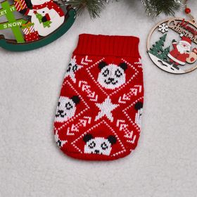 Dog Cat Sweater Pet Clothes Clothing (Option: Red Background Panda-12)