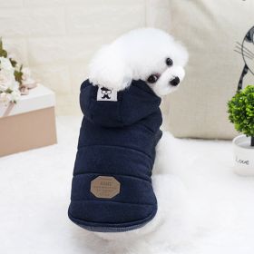 Teddy Pet Clothing Two-leg Cotton-padded Clothes (Option: Purplish Blue-M)