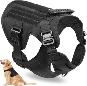 Vest Nylon Water Repellent Tactical Training German Shepherd Dog Chest Strap Explosion-proof (Option: Black-L)