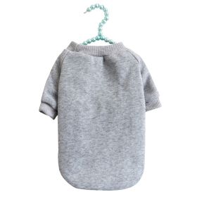 Pet Sweater Breathable Warm With Velvet Dog Clothes (Option: Light Gray-M)