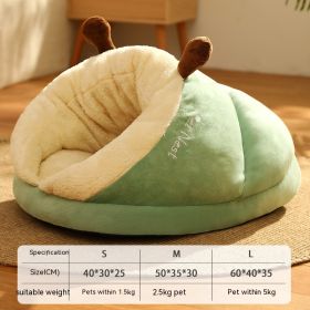 Pet Bed Winter Cat Dog Slippers Small Nest (Option: Avocado Green-L)